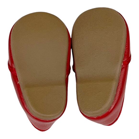 American Girl Kits Pajama Slippers Red Holiday Doll Shoes Pom Pom Slip On Vtg - Picture 4 of 6